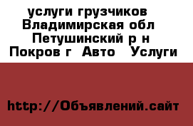 услуги грузчиков - Владимирская обл., Петушинский р-н, Покров г. Авто » Услуги   